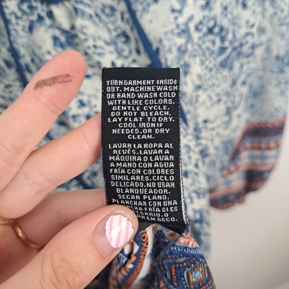 Zac & Rachel Bundle Of 2 Orange Blue Aztec Multicolor Flowy Boho Blouses Sz 3X - Picture 11 of 13